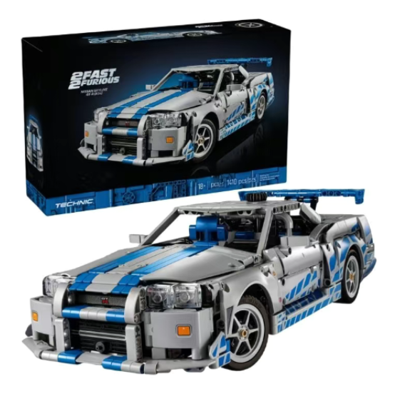 Technic 2 Fast 2 Furious Nissan Skyline GT-R (R34) Car MOC | 41cm | 1410 Pcs