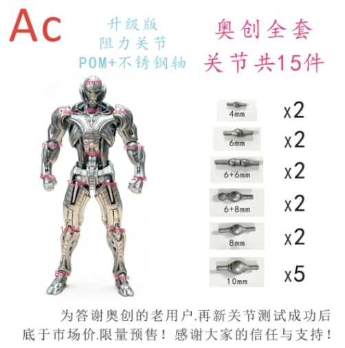 AC Toys Ultron High Quality Joint Parts | Ac Toys Factory | Send Email After placing order