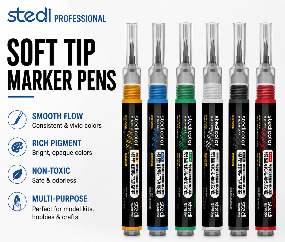Soft Tip Brush Markers | Stedi| Tool